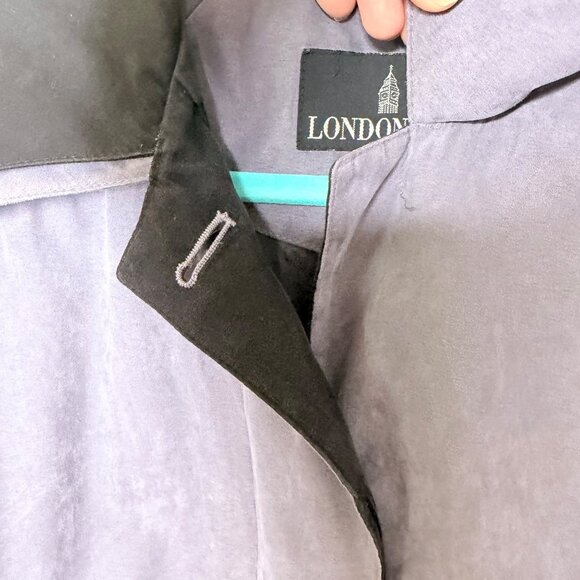 London Fog Button Up Jacket Womens Size M Purple Lightweight Coat Career - Picture 6 of 11